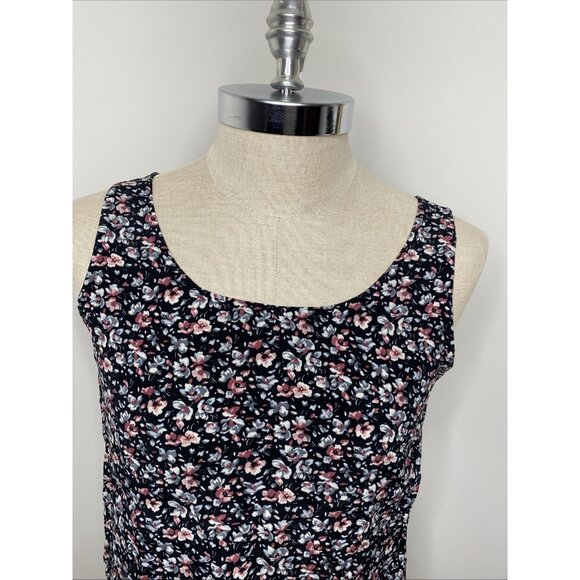 Vintage Rampage 90's Tank Top Women L Dark Floral Fairy Grunge Whimsigoth Y2K - Picture 2 of 8